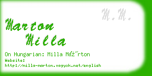 marton milla business card